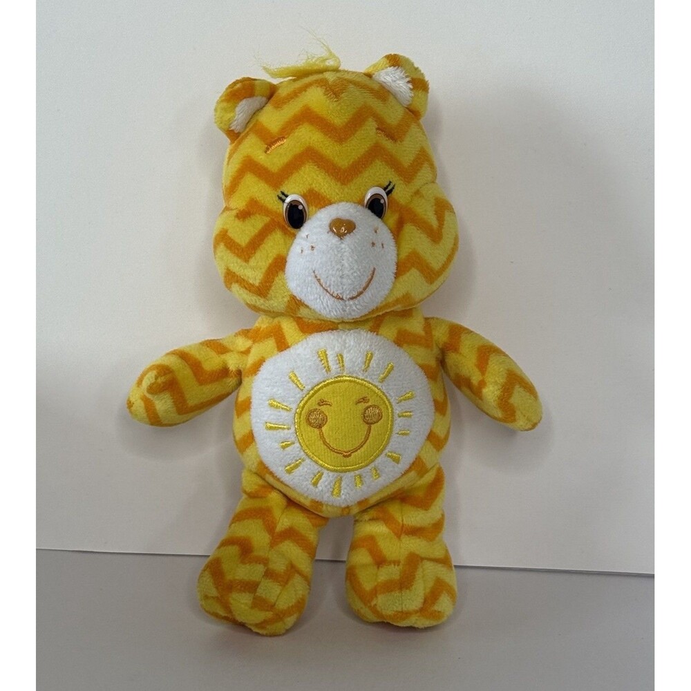 Care Bears FUNSHINE Bear 8” Chevron Striped Plush Stuffed Animal Toy Yellow